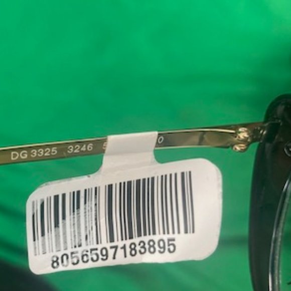 DOLCE & GABBANA DG3325 Black on Transparent Black Eyeglasses w/ Gold Accent main image 2